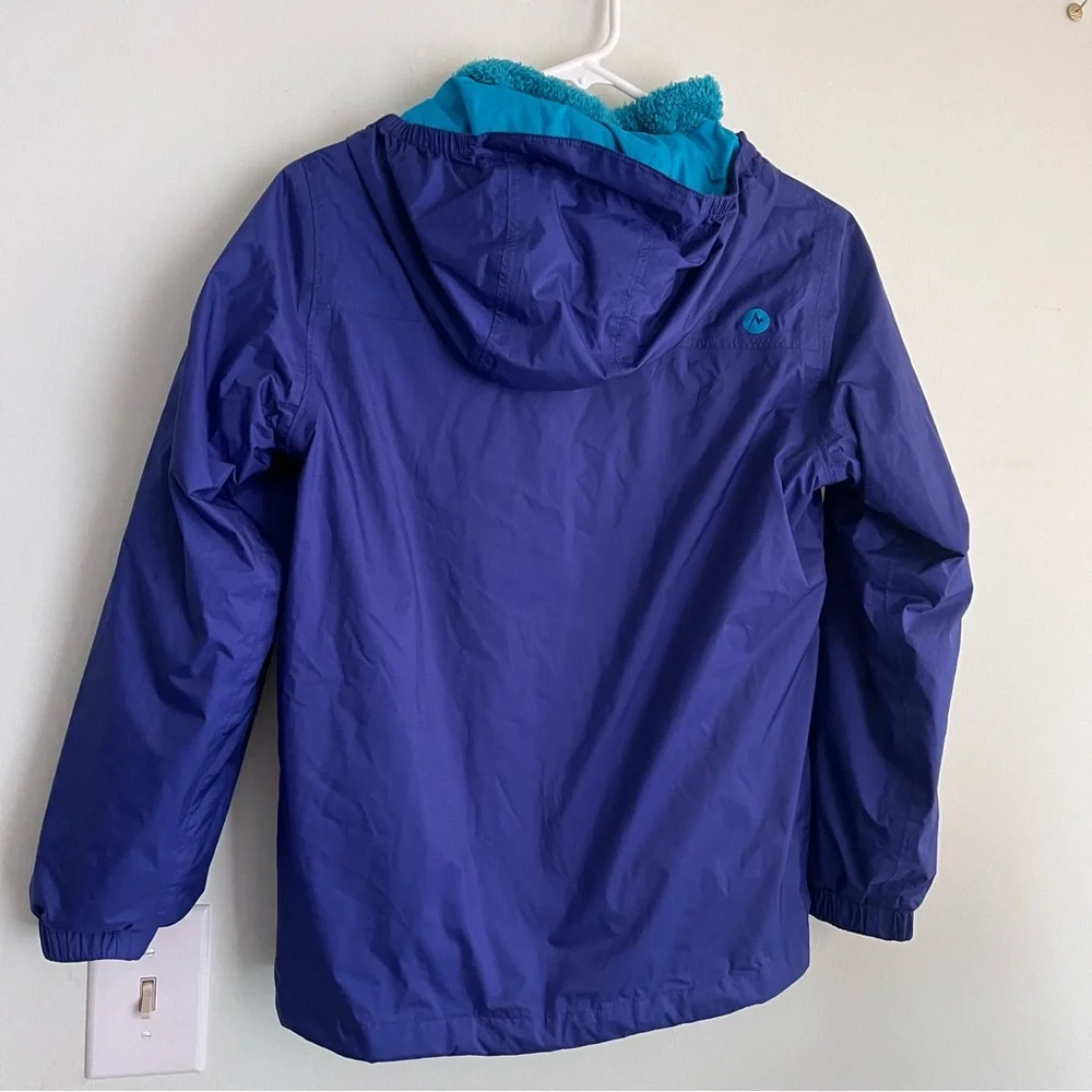 Marmot Girls' Precip Eco 3-in-1 blue jacket with Teal Trim